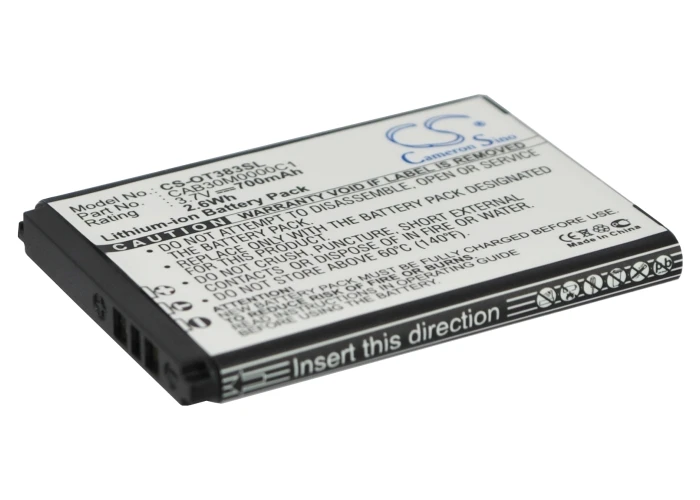 

Cameron Sino B-U8C, OT-BY10, OT-BY20 battery for Crystal, One Touch 103, One Touch 103A, One Touch 105, One Touch 105A