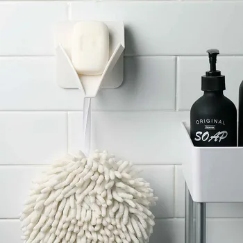 

Seamless Wall-mounted Drain Soap Dishes Sticking Hole-Free Soap Box Storage Finishing Racks Bathroom Supplies