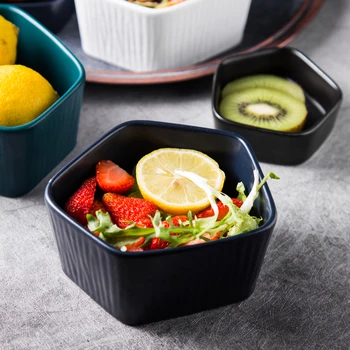 

2PCS Ceramic Bowl KINGLANG Steamed Rice Dip Bowl Dessert Soup Bowl
