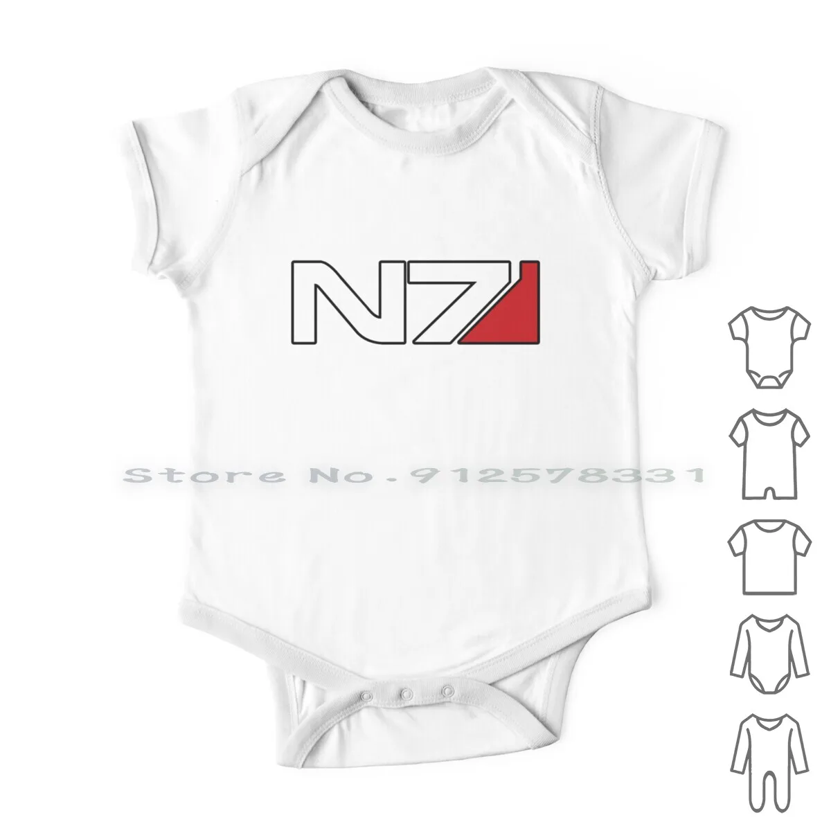 

N7 Logo Newborn Baby Clothes Rompers Cotton Jumpsuits Mass Effect Commander Shepard Alliance N7 Bioware Military Infant Long