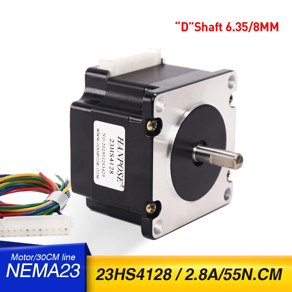 Motor Deslizante do Nema 23 para o Cnc Corte do Plasma da Espuma da Moagem do Laser 41 mm 2.8a 0.55nm 23hs4128