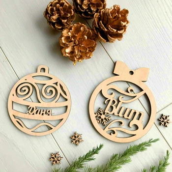 

Christmas tree decoration pendant Christmas present, Personality Lettering name Christmas Tree Decoration， Wooden