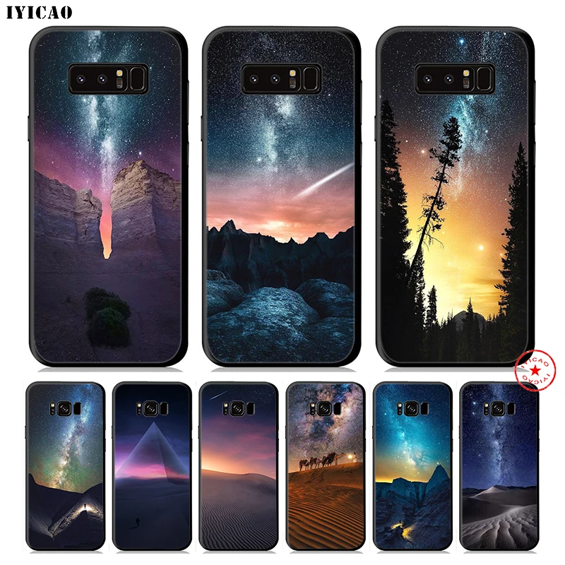 IYICAO Desert Stars Sky Soft Phone Case for Samsung Galaxy S10e S10 S9 S8 Plus S6 S7 Edge Note 10 9 8 |