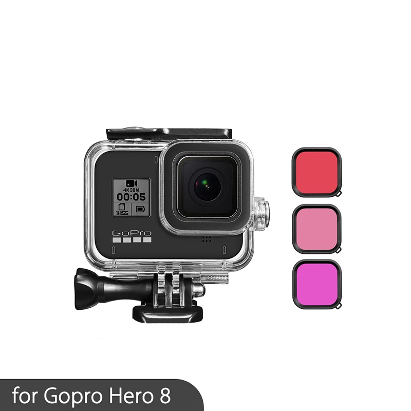60 м корпус чехол для Gopro Hero 8 черный защитный водонепроницаемый GoPro Экшн камеры