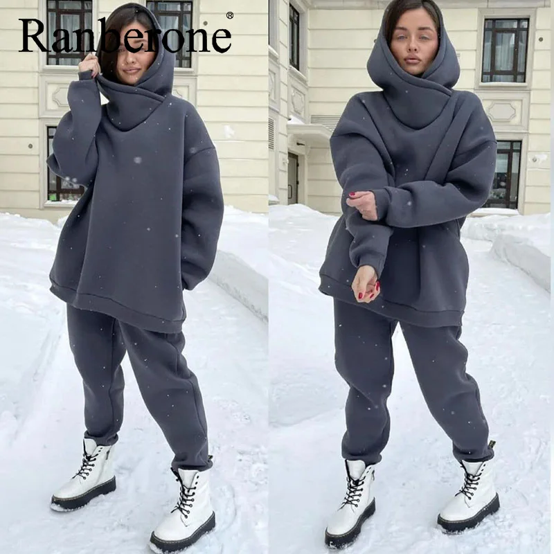 Ranberone-Sweter-Bertudung-Setelan-Wanita-Baru-2021-Y2K-Celana-Olahraga