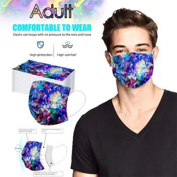 

50pcs Disposable 3 Ply Safety Face Masks Mascarillas Dust-mask Breathable Health Care With Stretchable Earloops Protevtice Mask