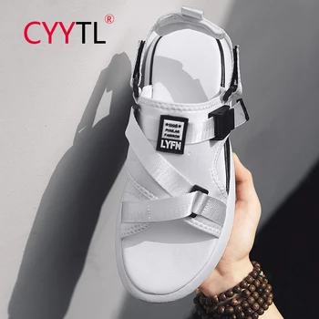 

CYYTL 2020 Summer New Sandals Men Fashion Leisure Beach Shoes Outdoor Flip Flops Increase Soft Bottom Buckle Slippers Slides