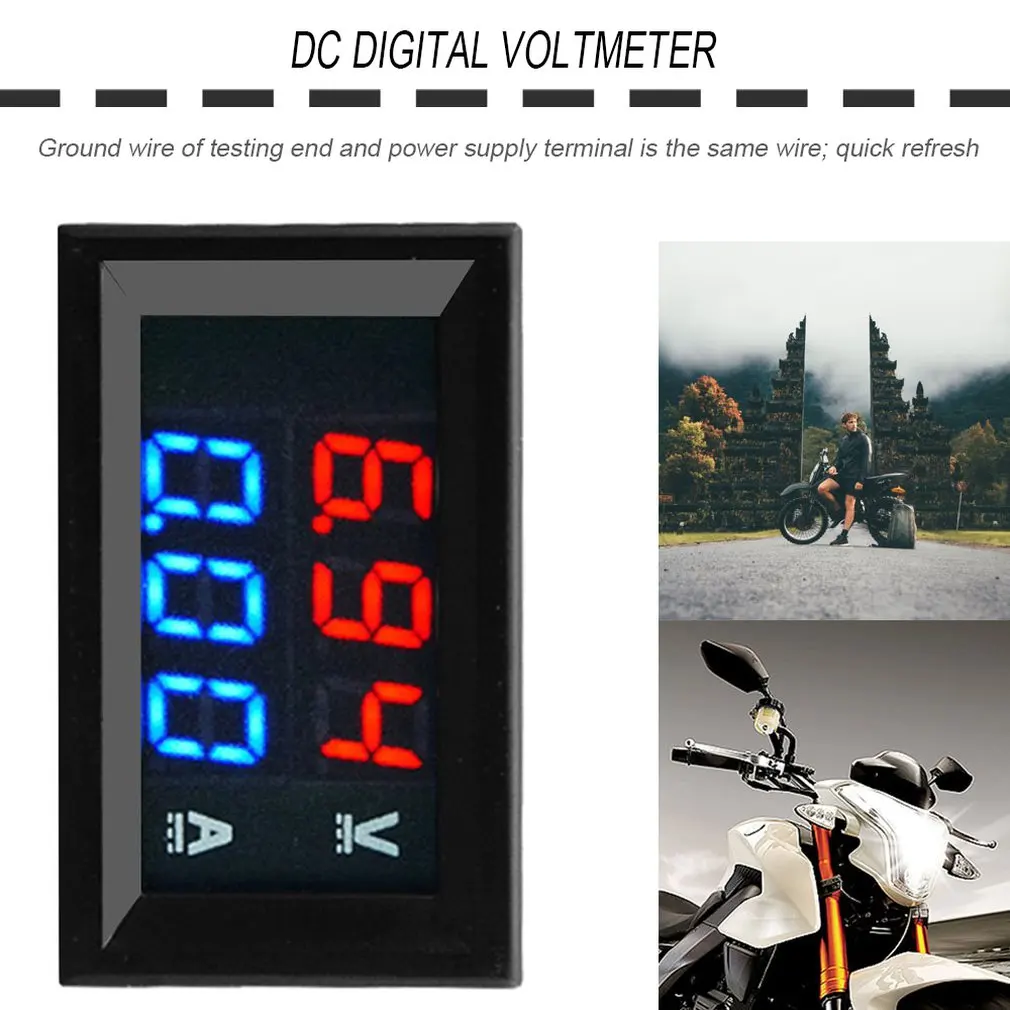 Red Dual Color Display Led Amp Dual Digital Volt Meter Gauge 2 In1 Multimeter 100v 10a Dc Digital Voltmeter Ammeter Blue Interior Accessories Automotive Urbytus Com