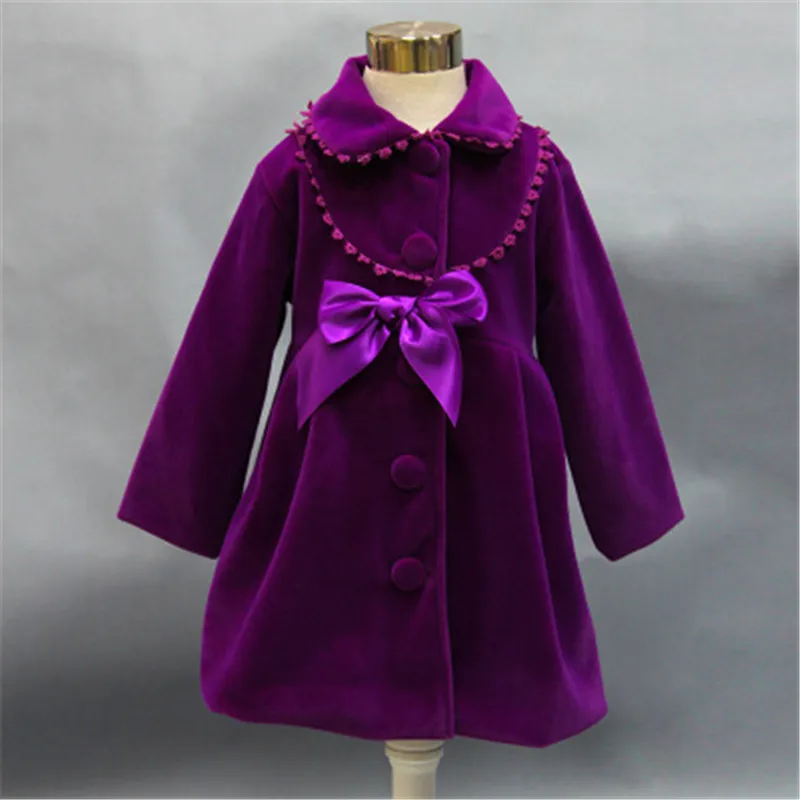 Теплая шерстяная куртка-плащ для девочек; детская верхняя одежда с бантом; Длинная Куртка для девочек; пальто для детей; куртка; пальто для девочек; одежда