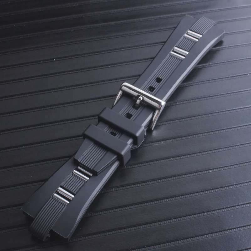 Bvlgari 8mm x 26mm Schwarz Silikon Gummi Armbanduhr Armband Für Bvlgari Diagono 8x26 