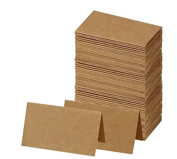 

100pcs Wedding Birthday Party Decoration Accessories Vintage Blank Kraft Paper Table Number Name Card Place Cards Wedding