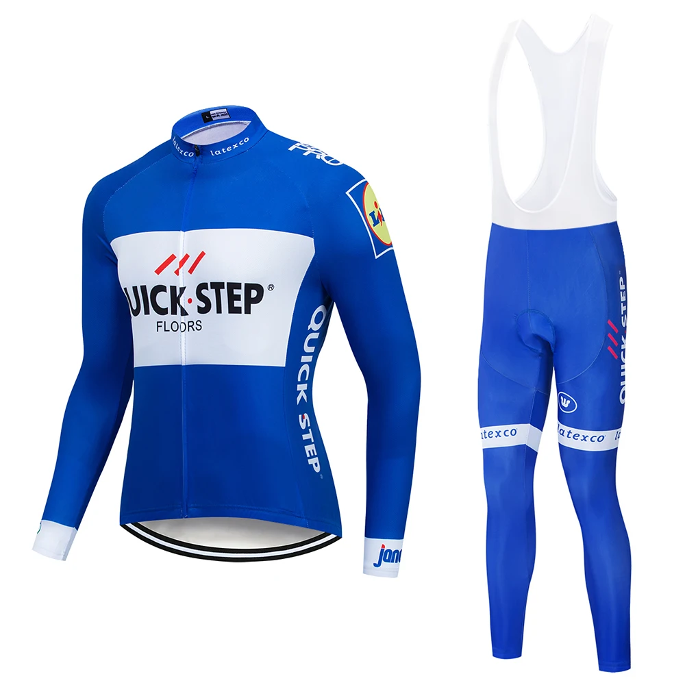 Jerseys and pants Quick step Pro Team, Мужская велосипедная майка с длинным рукавом, для велосипеда, MTB, комбинезон, костюм, быстросохнущая, дышащая, для гонок, велосипедная одежда - Цвет: Jerseys and pants