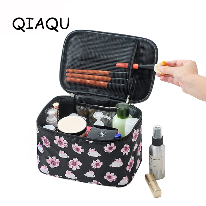 

QIAQU Cosmetic Bag Travel Makeup Wash Bag Separate Beaut Kit Waterproof Zipper Make Up Organizer Toiletry Bath Storage Pouch