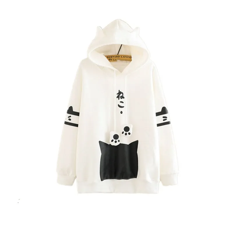 Студент Kawaii для девочек Толстовка зимняя толстовка с капюшоном; свободная футболка с принтом с героями мультфильмов молодая девушка пуловер стиль Mori Girl преппи Стиль в Корейском стиле
