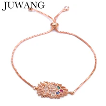 Циркониевый регулируемый браслет для женщин CZ животное лев браслет Роза Золотая, радужная бижутерия pulseras mujer