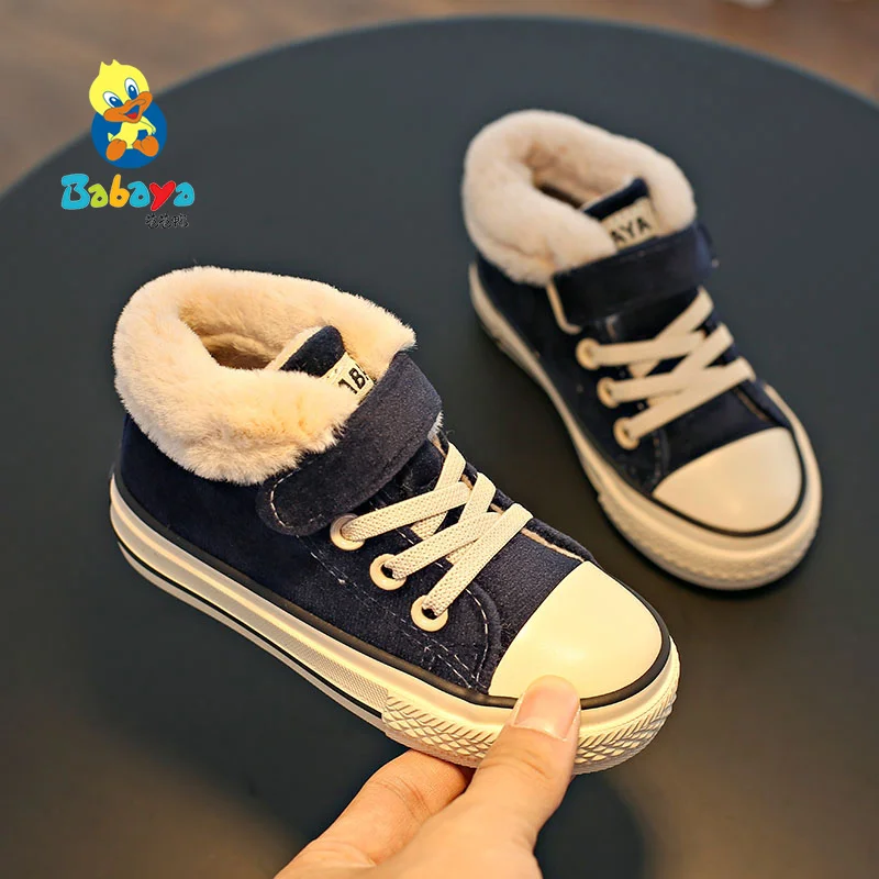 Boots Girl Ankle-Shoes Sneaker Baby Winter Kid Fashion Childrens Casual Boy Warm Plush