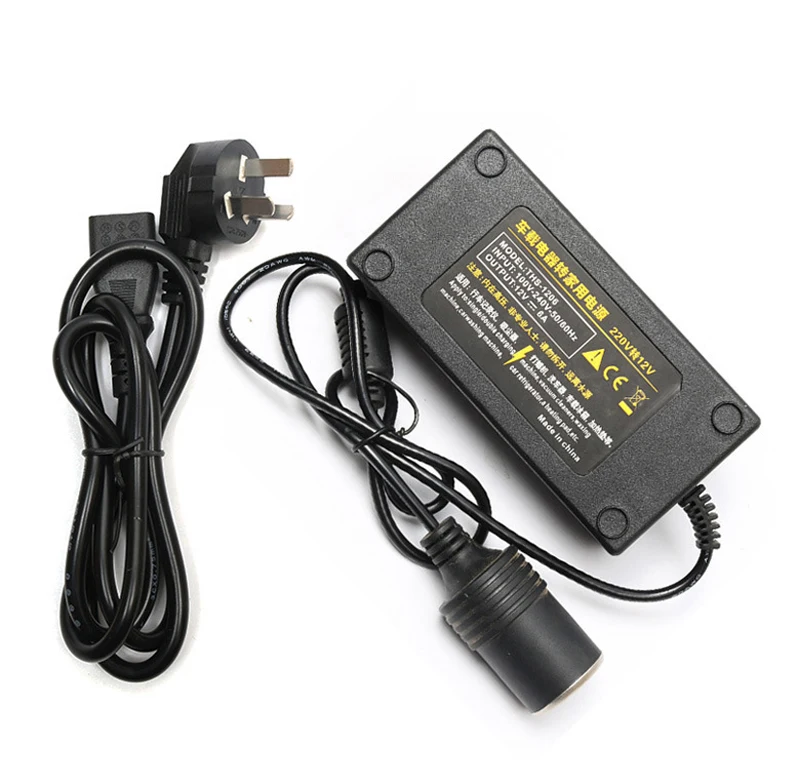 Convertisseur D'alimentation 60W 110-240V AC à 12V 5A DC Adaptateur D'alimentation Pour Voiture Allume-cigare Prise D'alimentation Pour Refroidisseur Plus Chaud Portable