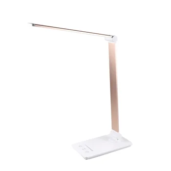 

1pc LED Eye Protection Desk Lamp Rechargeable Touch Control Reading Recharge Lamp for Home Office (Five Modes Silver)