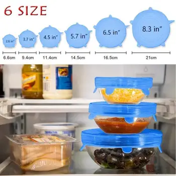 

Reusable Stretch Lids Fresh Silicone Covers Anti-dust Leakproof Airtight Food Bowl Universal Pot Cover Kitchen Accessories Tools