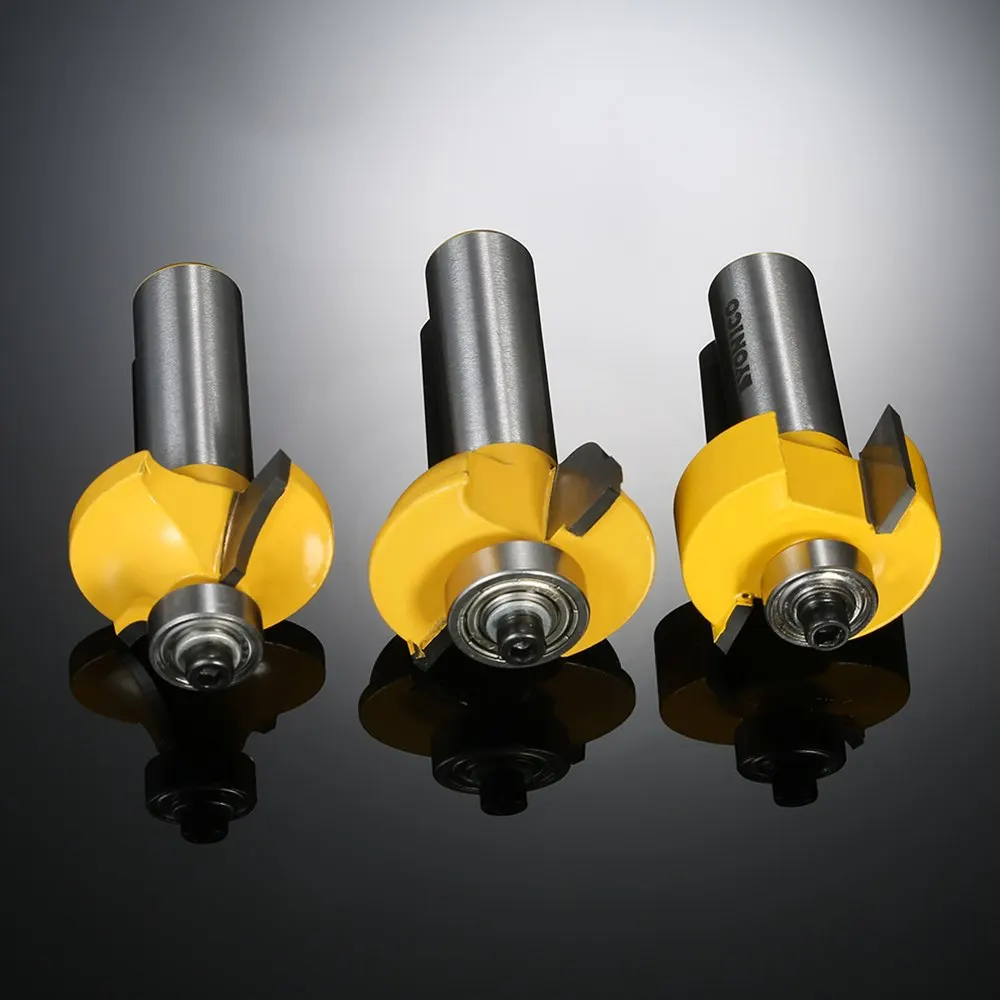 

3PCS Glass Door Router Bit Cabinet Kitchen Wood milling Cutter 1/2"Shank Blade Wood milling Cutter for Wood Drilling Woodworking