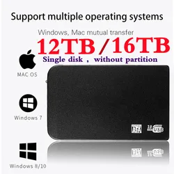 Disque dur externe SSD haute vitesse, capacité de 16 to, 12 to, 1 to, 500 go, TYPE C, Original, pour ordinateur portable, ordinateur de bureau 