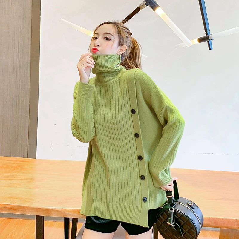 Autumn and Winter New Thickened Warm Turtleneck Sweater Women's Solid Color Casual Knit Sweater Women Winter Clothing Pullovers Autumn and Winter New Thickened Warm Turtleneck Sweater Women's Solid Color Casual Knit Sweater Women Winter Clothing Pullovers
