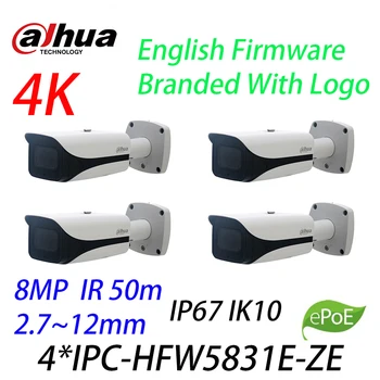

4 Pieces/Lot DAHUA IPC-HFW5831E-ZE Original version in English 8MP IR 50m bullet network camera with with Logo IPC-HFW5831E-Z5E