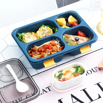 

1300ml/850ml Healthy Plastic Lunch Box BPA Free Leak-Proof Microwave Bento Box Adults Kid Lunchbox Food Container