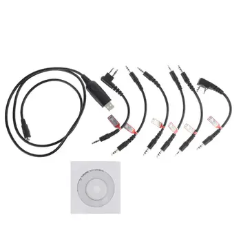 

6 In 1 Programing Cable Durable USB Cord Line for KENWOOD TH-F6 TH-F7 TH-G71 TH-K2 TH-K4 UV-F89 UV501 K568 Radio