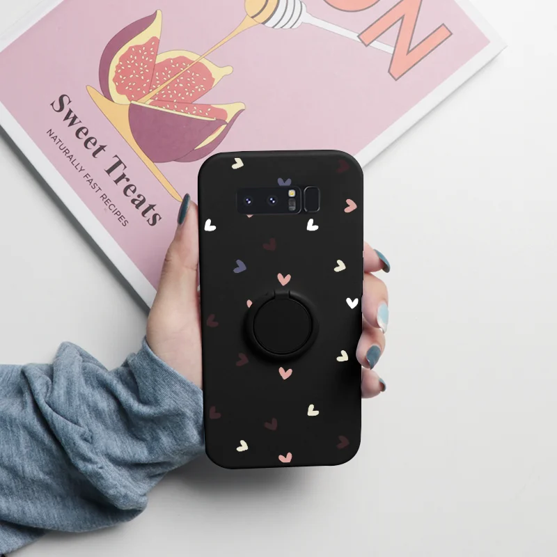 For Samsung Galaxy Note 10 9 8 Case Magnetic Ring Holder Fundas For Samsung GalaxyNote10 GalaxyNote9 GalaxyNote8 Flower TPU Etui kawaii samsung cases Cases For Samsung