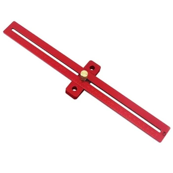

T370 Type Hole Ruler Aluminum Scale Wood Measure Ruler Straight Line Drawing Ruler Measuring Gauges Woodworking Marking Tool