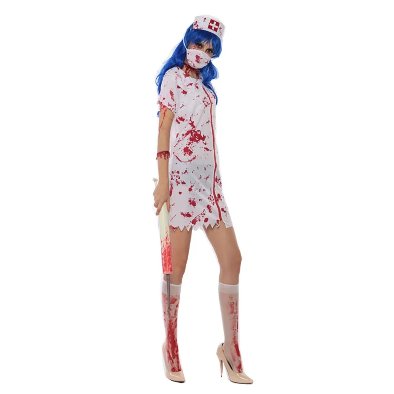 Halloween Costume M,XL Adult Ragged Sexy Scary Mummy Costumes Blood Sexy Nurse Costumes For Women Cosplay Zombie Costumes
