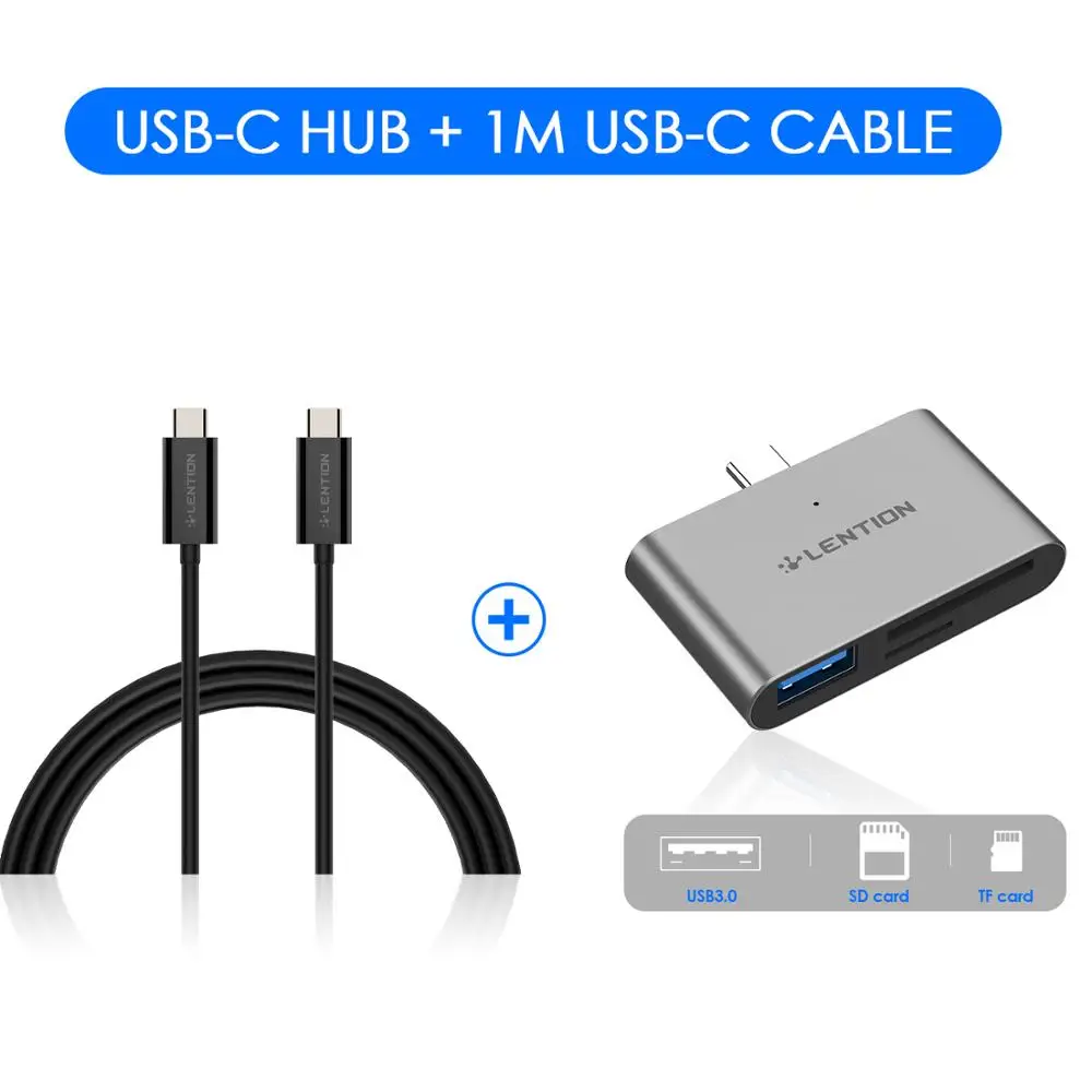 

USB C Readers for 2018 /2019 New iPad Pro 11/12.9 with USB 3.0 and 3.1 Gen 2 Cable (1m) with 4K/60Hz Video&100W Power Delivery
