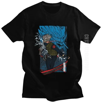 

Cool Kakashi Hatake T Shirt for Men O Neck Sleeve Ninja Naruto Anime Senpai Vintage T-shirt Pre-shrunk Cotton Tee Top Gift