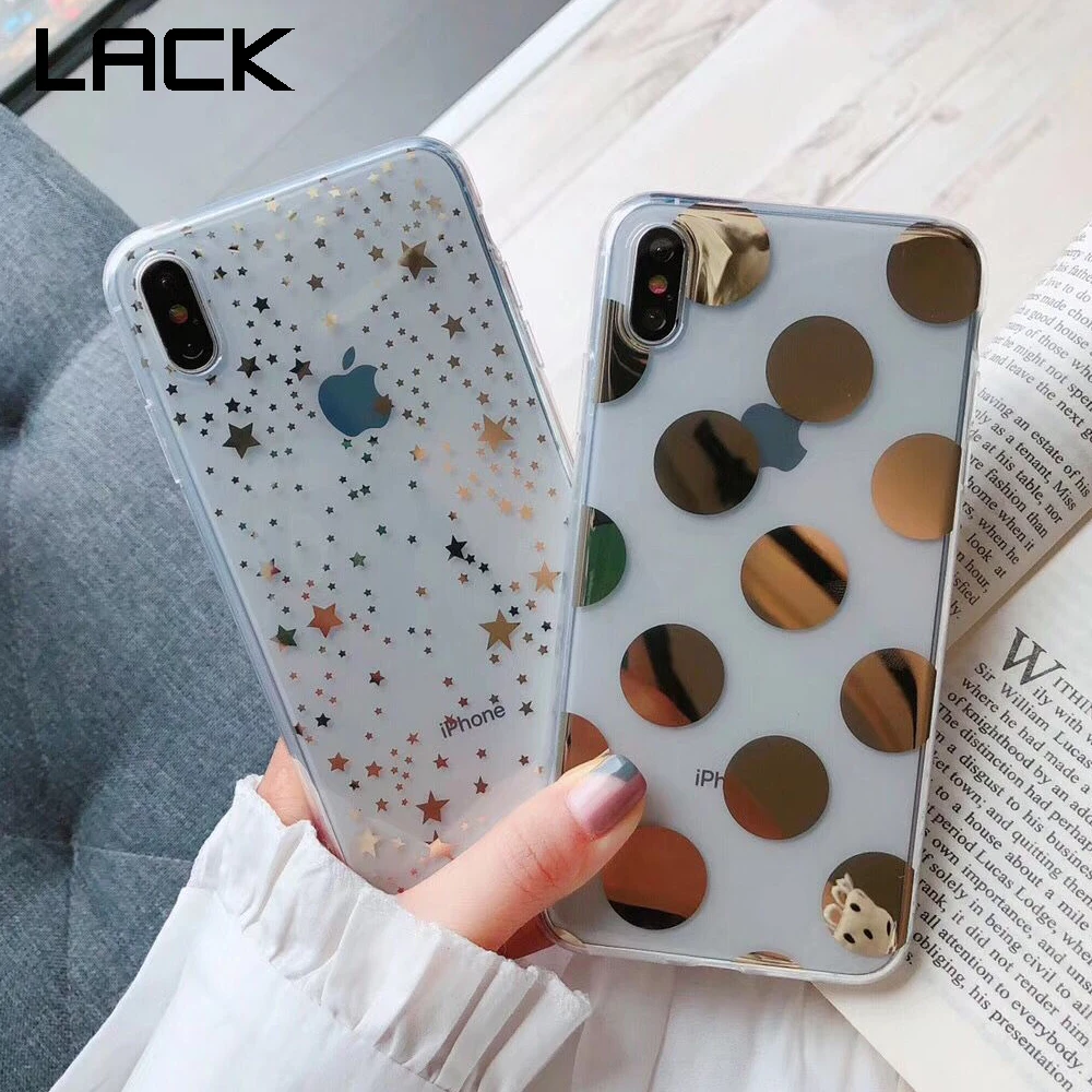 LACK Роскошные гальванические в горошек чехлы со звездами для iPhone 11 11Pro Max 8 Plus 6 6S 7 X XR XS Max мягкий прозрачный чехол для телефона
