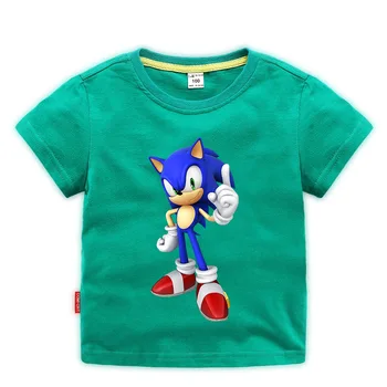 

2020 Summer Kids Sonic The Hedgehog T Shirt Boys T-shirt Children Sonic Short Sleeve Tshirt Tee Toddler Girls Tops Clothes 2-10Y