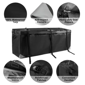 

Car Cargo Roof Bag Waterproof Cargo Travel Luggage Bag Universal Basket Car Roof Top Rack Carrier Travel with Strong Straps