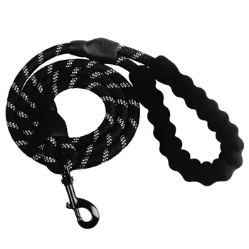 

5FT Strong Dog Leash Climbing Rope Reflective Thread Night Safe Padded Handle