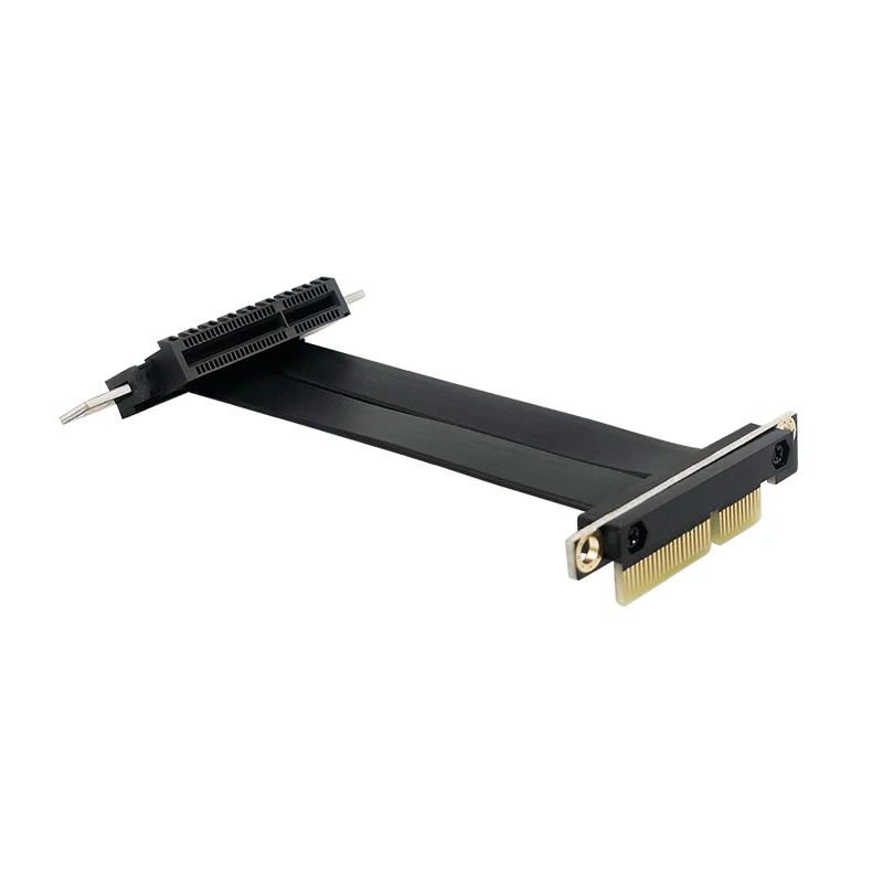 Pcie x4 Cabo de Riser Duplo 90 Graus Ângulo Direito Pcie 3.0x4 para x4 Cabo de Extensão 8gbps Pci Express 4x Riser Cartão Fita Extensor - Imagem 4