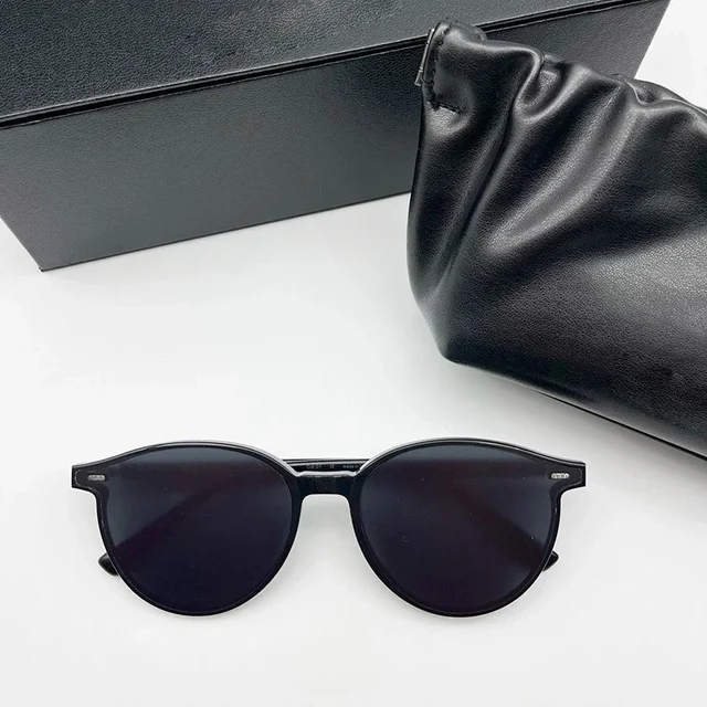 2021 New High Quality SLO Sunglasses Korea Brand GENTLE Sunglasses Women Men Round For small face Sunglasses With Original Case black