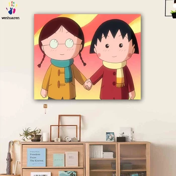 

DIY colorings pictures by numbers with colors Cherry maruko picture drawing painting by numbers framed Home