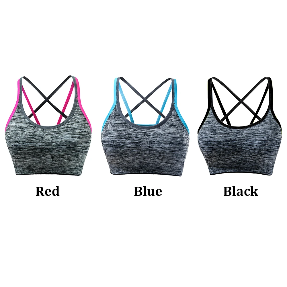 Women Fitness Padded Running Top Quick Dry Sports Bra Wire Free Seamless Lingerie Workout Push Up Yoga Comfortable Brassiere