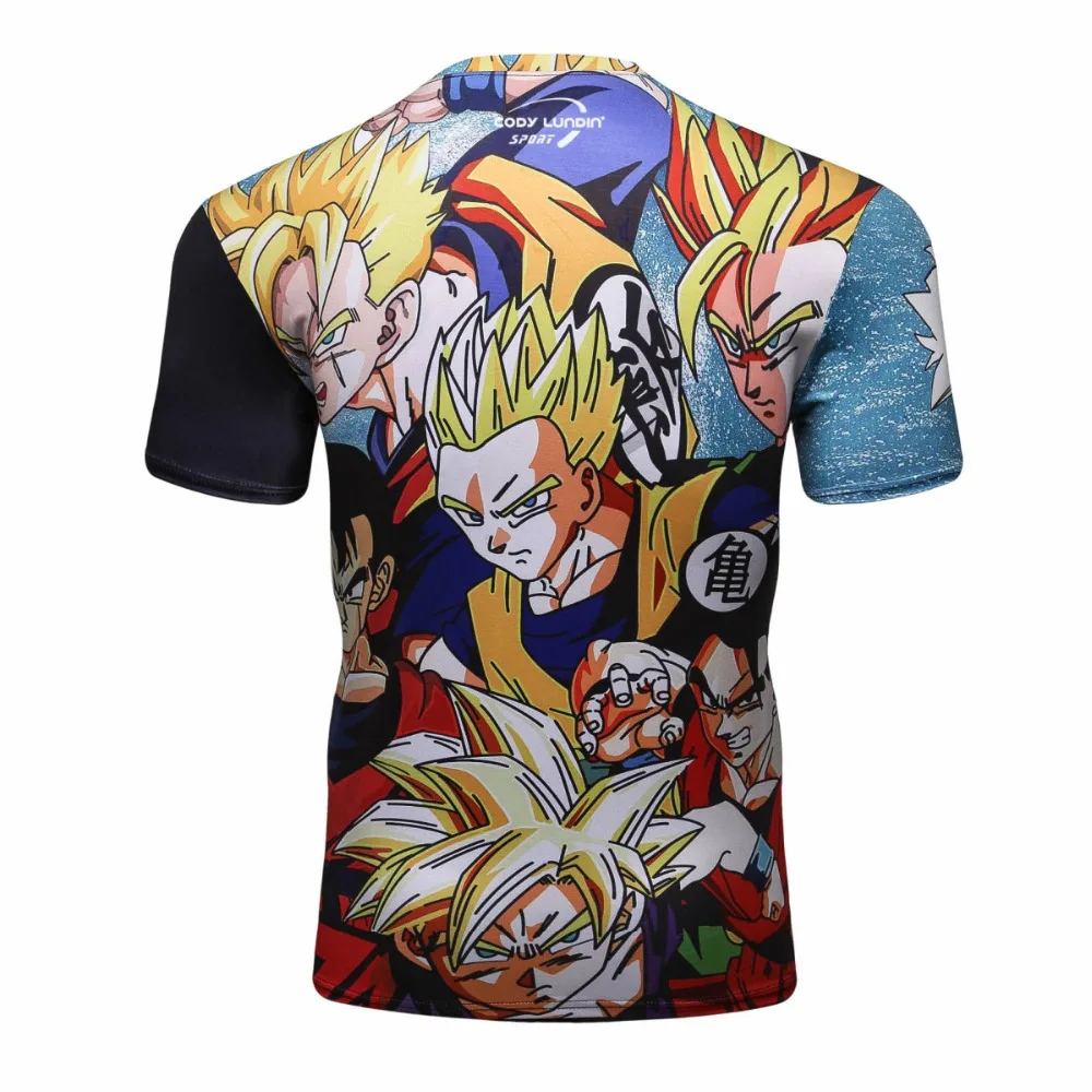 Мужская Супер Saiyan combats Dragon ball Son Gokū Vegeta с принтом из мультфильма компрессионная Спортивная Фитнес эластичная футболка быстросохнущая