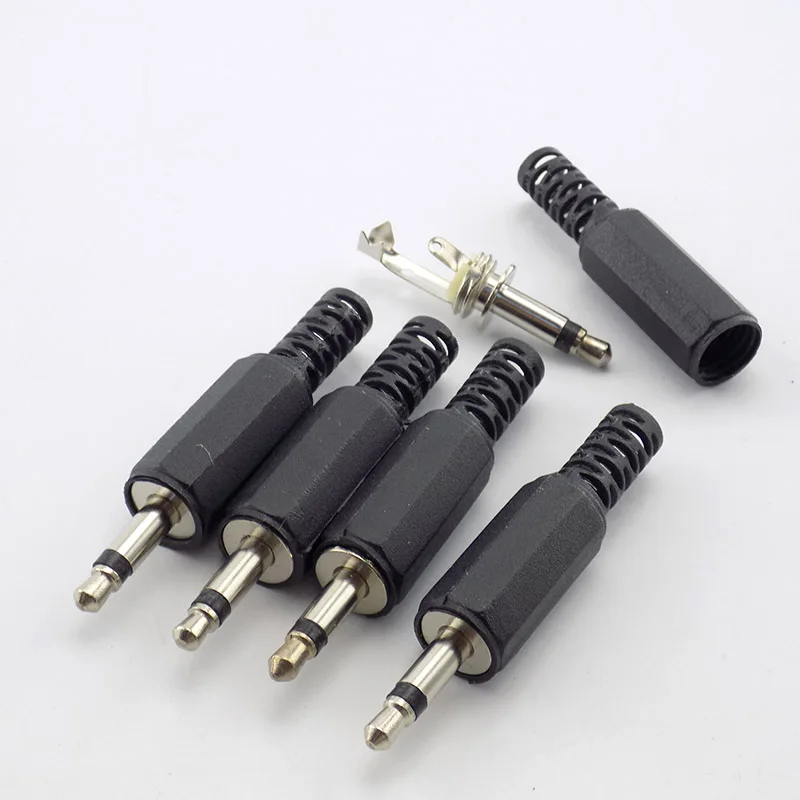 Mejores Ofertas Mono conectores de Audio de 5/10mm y 3,5mm, conector macho para auriculares, adaptador de 2/3mm, conector macho 3,5, terminales de cable, 3,5 Uds. 33mj6BnEXnB