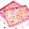10pcs/lot Children's Cartoon Rings Candy Flower Animal Bow Shape Ring Set Mix Finger Jewelry Rings Kid Girls Toys 6