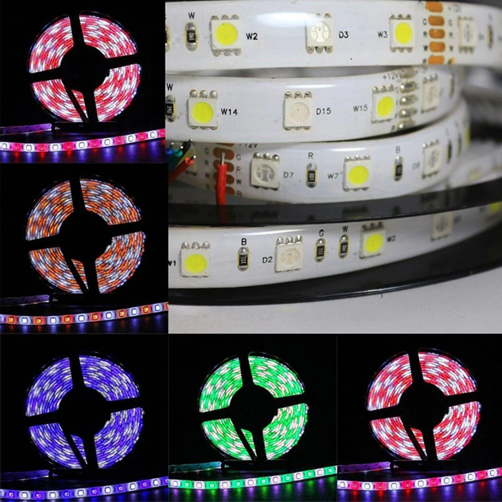 RGBW LED Strip Lights 5M 12V 5050 60LED/M Flexible Lighting String Home Decoration Lamp IP65 Waterproof Ribbon Tape | Освещение