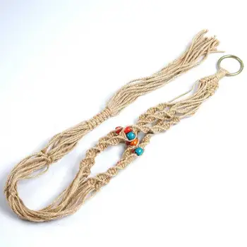 

Large gardening and landscaping project hand-woven basket hemp hanging fine natural rope net balcon pot plant flower lanyar F0X8