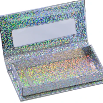 

wholesale false Eyelashes Packaging Box Lash Boxes Packaging Custom Logo Faux Mink Lashes Strip glitter shiny Empty Case