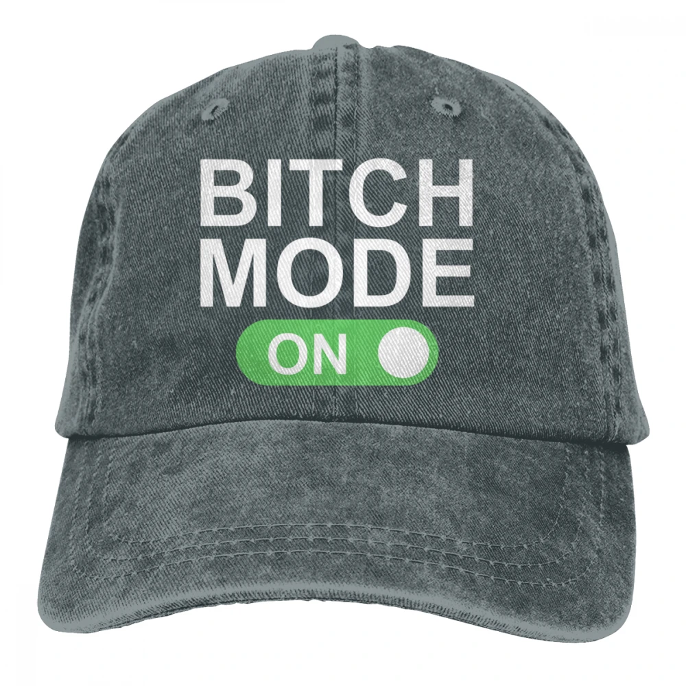 Bitch Mode ON Casquette Deep Heather Мужская и женская джинсовая бейсболка с завязками Регулируемая Кепка для папы и гольфа