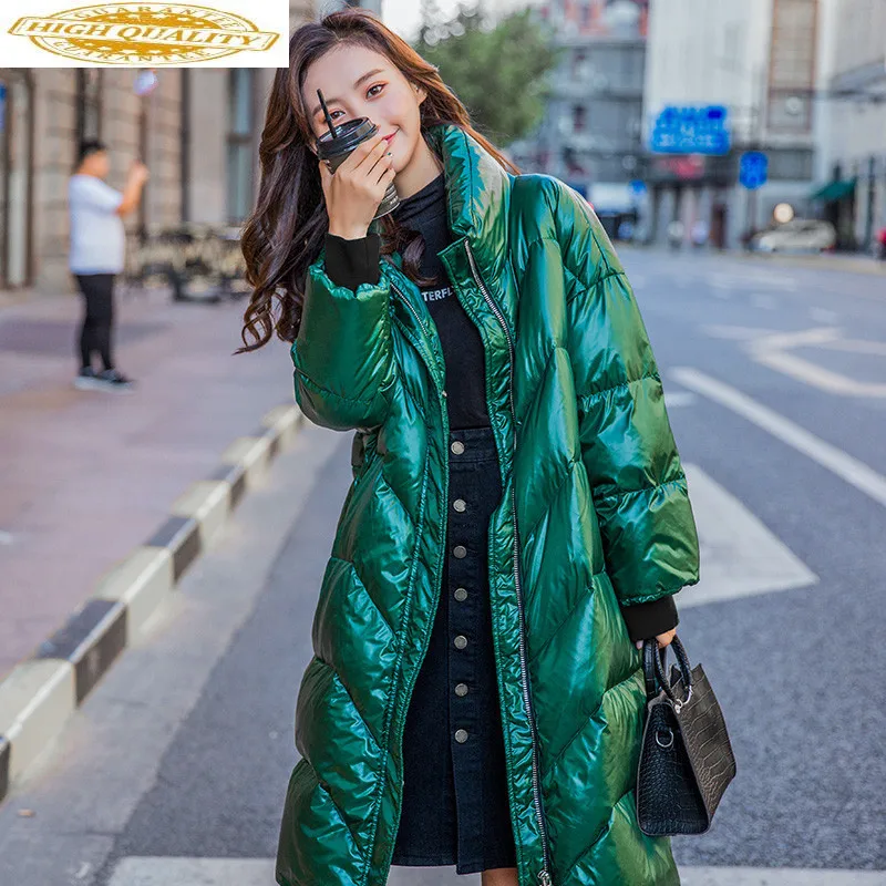 

Women's Winter Down Jacket Long White Duck Down Coat Women Korean Puffer Jacket Chaqueta Mujer 95749 YY1517
